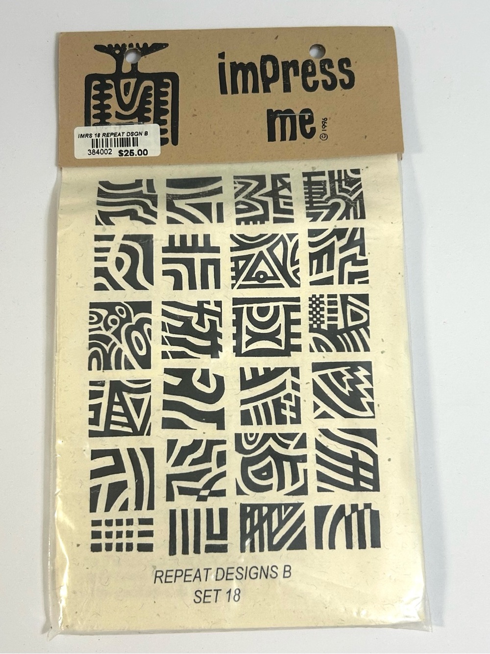 imPRESS Repeat Designs B Set 18 - Black & Cream Graphic Tile Stencils
